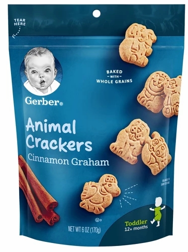 嘉宝动物饼干 Gerber Cinnamon Graham Animal Crackers - 6o